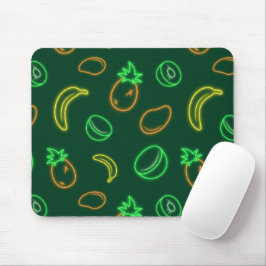 Neon Fruit Pattern Mouse Pad – Tropical Aesthetic