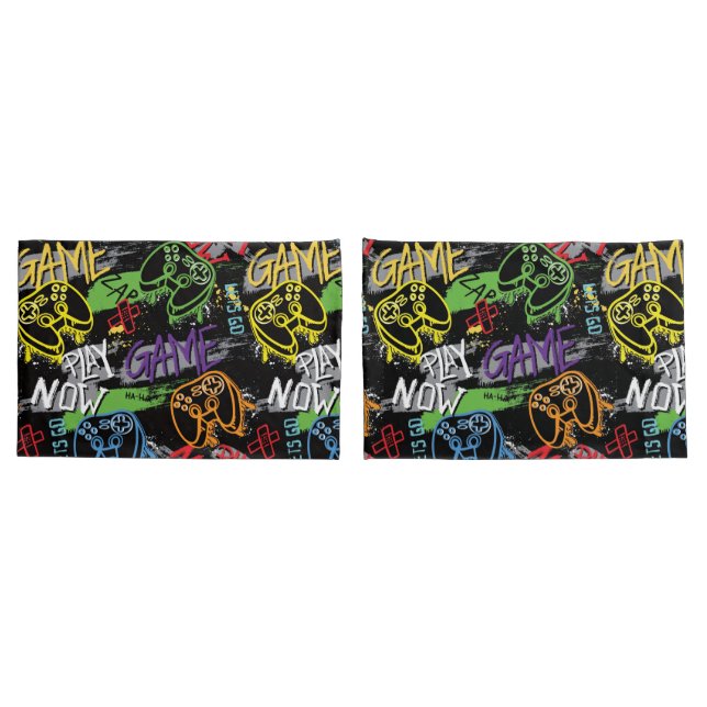 Neon Graffiti Gaming Pattern (Verso - conjunto)