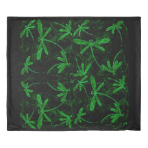 Neon Green Dragonfly Flit Duvet Cobrir