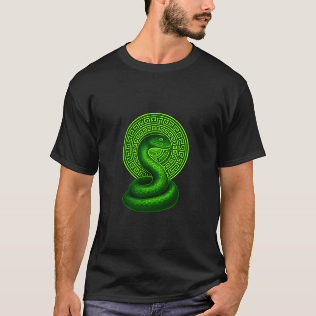 Neon Green Serpent Mandala T-Shirt (Frente)