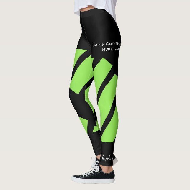 Neon Green Team/Club Leggings com Shorts Falso (Esquerda)