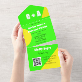 Neon Green Yellow Retro Modern Bold Elegante