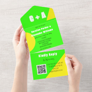 Neon Green Yellow Retro Modern Bold Elegante