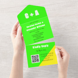 Neon Green Yellow Retro Modern Bold Elegante