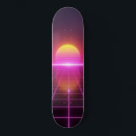 Neon Grid Sunset Synthwave Skateboard<br><div class="desc">Aesthetic 80s vibes meets modern skating. This neon grid sunset and horizon design brings a touch of cool vaporwave to your ride or to your home. Perfect for people who love the retro-futurist look. So weather you're looking to shred on the streets or you just want a nice piece of...</div>