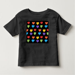 Neon Hearts Toddler's T-Shirt (Black Multi)