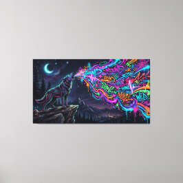 Neon Howl – Impressão em Tela de Energia Urban Wol