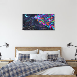 Neon Howl – Impressão em Tela de Energia Urban Wol
