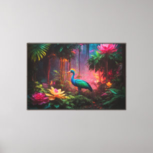 Neon Jungle Stretch Canvas Print