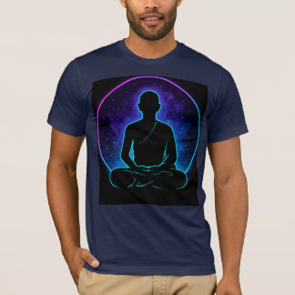 Neon Meditando Camisa Espiritual Monge | Ze Cósmic