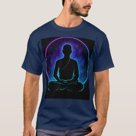 Neon Meditando Camisa Espiritual Monge | Ze Cósmic