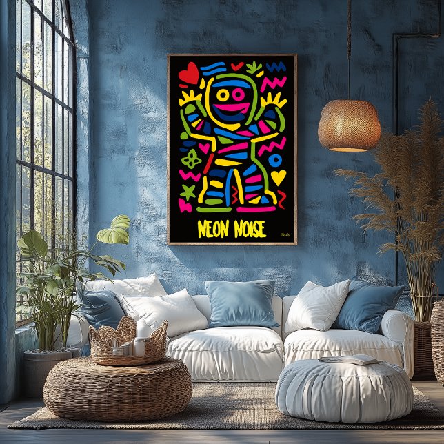 Neon Mummy Poster - Pop Art Halloween Character (Criador carregado)