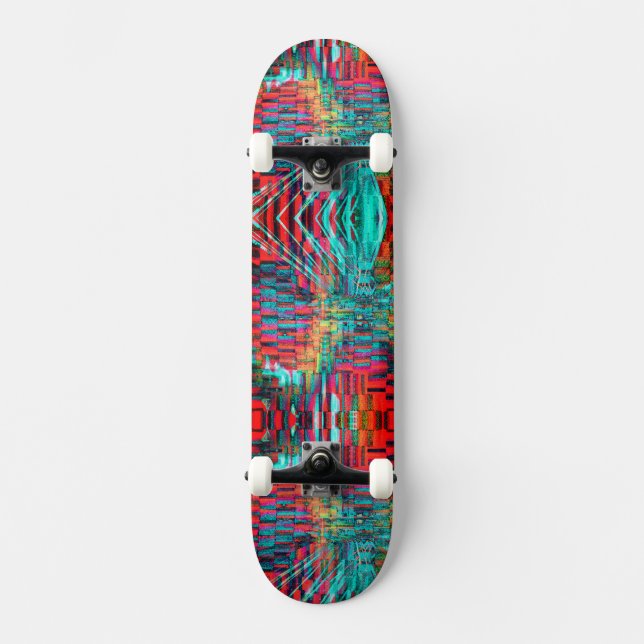 Neon Ombre Pattern Skateboard (Frente)