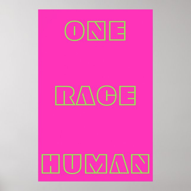 Neon One Race Human Cote Text Poster (Frente)