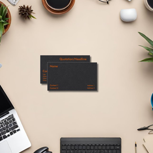 neon orange e cartão de visita preto (Criador carregado)