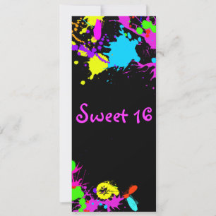 Neon Paint, Doce Dezesseis, Bat Mitzvah, Convite