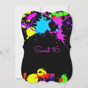 Neon Paint, Doce Dezesseis, Convite Bat Mitzvah