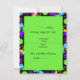 Neon Paint Splatter Mesa, Cartões de Escolta