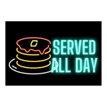 Neon Pancakes Servidos Sinal Poster