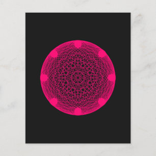 Neon Pink Mandala sobre Folheto Negro - Personaliz