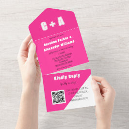 Neon Pink White Retro Modern Bold Elegante