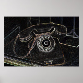 Neon-Pop-Art antigo telefone Poster