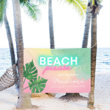Neon Praia Por Favor Despedida Rosa Gradiente