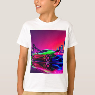 Neon Racer T-Shirt Kid- 80s Esportes RetroFuturíst