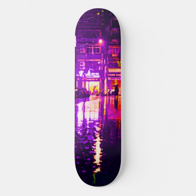 Neon Rainey Street Skateboard Deck (Frente)