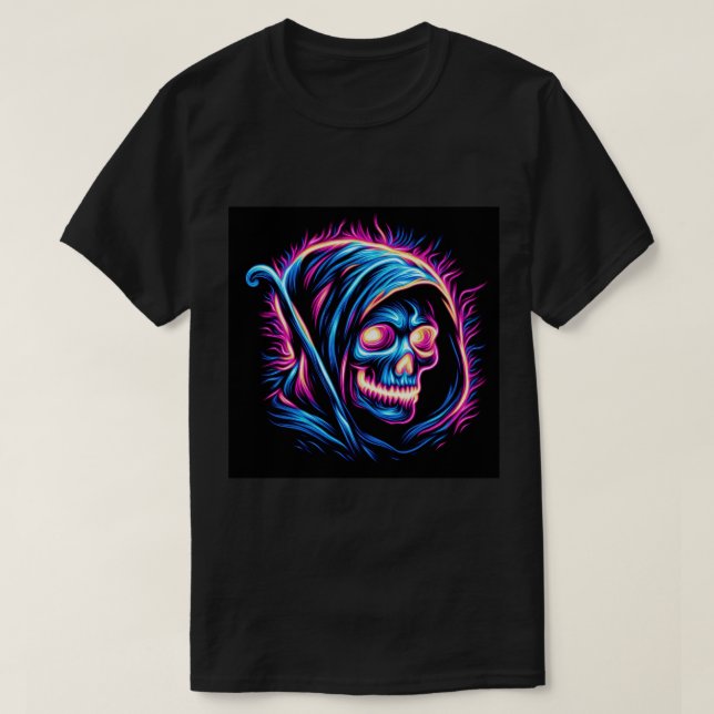 Neon Reaper Glow - T-shirt crônica (Frente do Design)