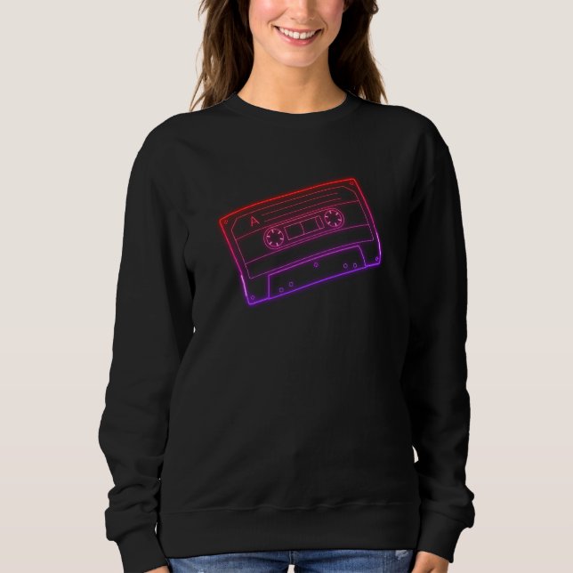 Neon Red Purple Cassette, camisa doce, de mulher (Frente)