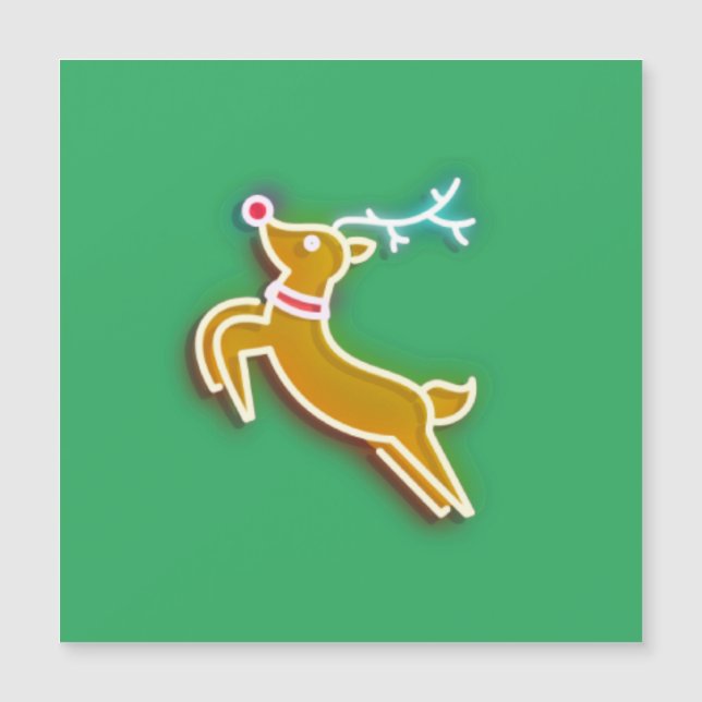 Neon Reindeer Magnet (Frente)
