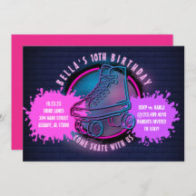 NEON ROLLER SKATING GLOW NEON PINK Festa de aniver