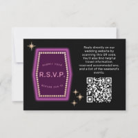 Neon Sign Vegas Weding QR code Online RSVP