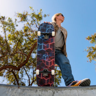 Neon Skateboard - Meia-Noite Azul Marinho Carmesim
