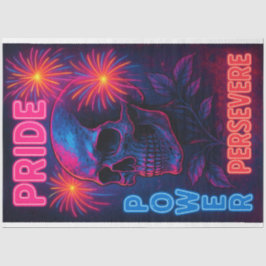 Neon Skull Empoderando Palavras Orgulha Papel Deco