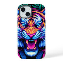Neon Tiger e folhas da selva