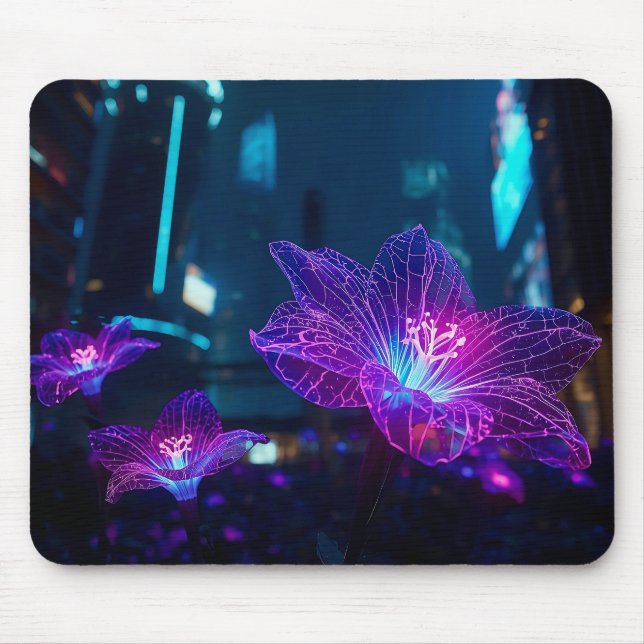 Neon Veins Glowing Mouse Pad | Bioluminescent (Frente)