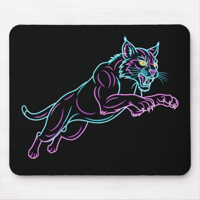Neon Wildcat Mouse Pad (Frente)