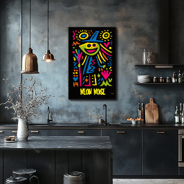 Neon Witch Poster - Vibrante Pop de Art Halloween