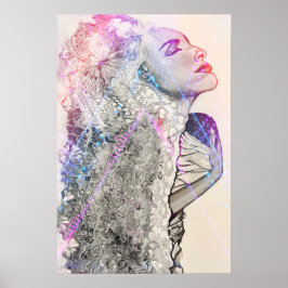 Neon Woman e Child Impressão