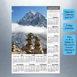 Nepal Fridge Calendar 2026, Ama Dablan, Sagarmatha