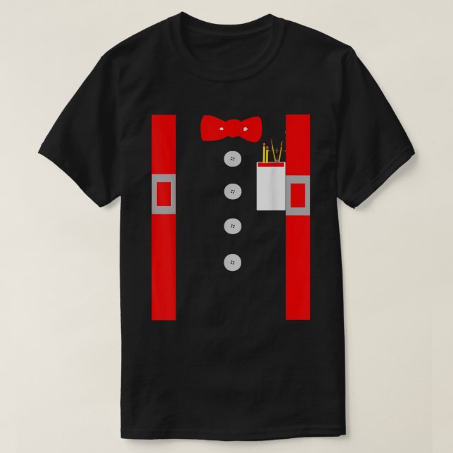 Nerd Camisa Camisa Vermelha Suspender Suspender Pr (Frente do Design)