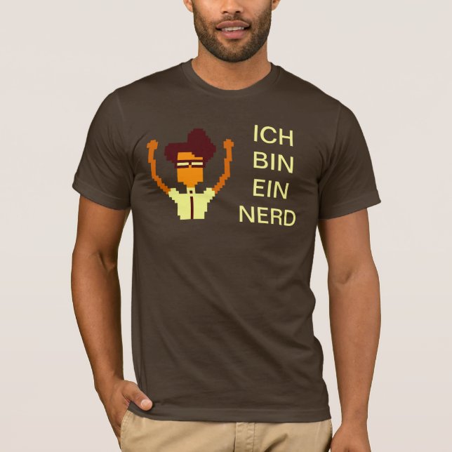 Nerd de Ein do bin de Ich (musgo) - t-shirt (Frente)
