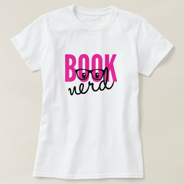 Nerd de livro T-Shirt (Frente do Design)
