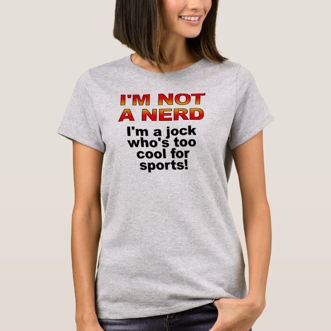 Nerd Jock Engraçado T-Shirt (Frente)