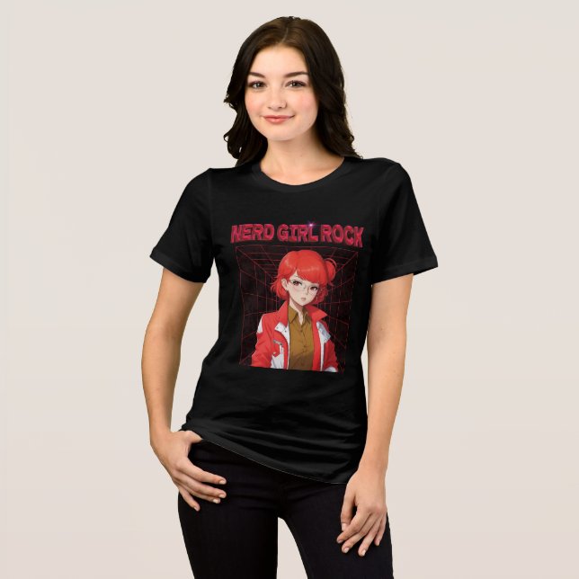 Nerd Rock Girl T-Shirt (Frente Completa)