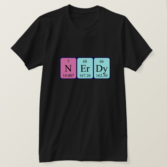 Nerdy, camisa periódica de mesa (Frente do Design)
