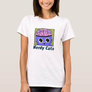 Nerdy Cats, Design do Cérebro T-Shirt