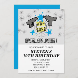 Nerf convites para o aniversário Dart Water Gun